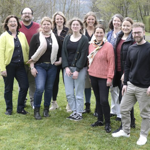 v.l.n.r.: Marion Wamig, René Wißgott, Michaela Berlingen, Anna Carina Krebs, Esther Juli, Sarah Wiesen, Emily Goenen, Melanie Salzburger, Esther Erharter, Dennis Winands, © Eifel Tourismus GmbH, Petra Grebe