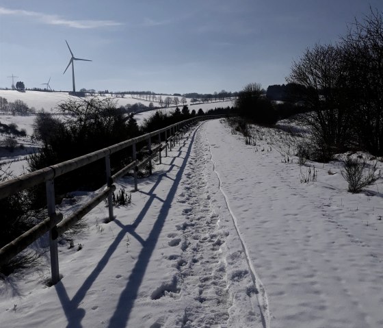 Schnee auf dem Kyllradweg